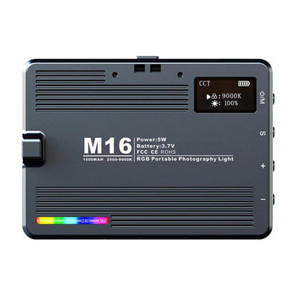 Lampe de poche rechargeable Desiontal M16 RGB Mini lumière de photographie LED Lumière d'appoint pour prise de vue en extérieur