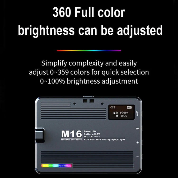 Lampe de poche rechargeable Desiontal M16 RGB Mini lumière de photographie LED Lumière d'appoint pour prise de vue en extérieur