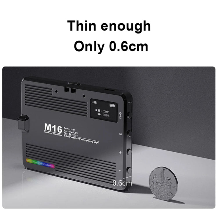Lampe de poche rechargeable Desiontal M16 RGB Mini lumière de photographie LED Lumière d'appoint pour prise de vue en extérieur