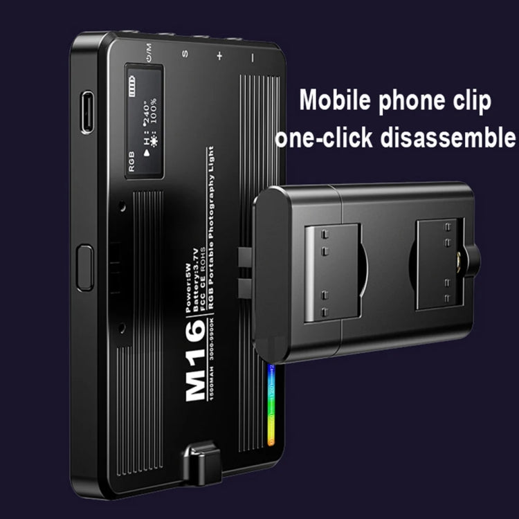 Lampe de poche rechargeable Desiontal M16 RGB Mini lumière de photographie LED Lumière d'appoint pour prise de vue en extérieur