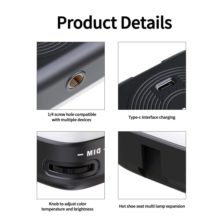 Desiontal V90 Mobile Phone Live Beauty Fill Light LED Pocket Light USB Charging Tofu Lamp(Standard)