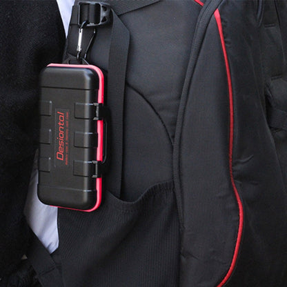 Desiontal LP-E6 Waterproof SD Card Holder Camera Battery Case(Black)