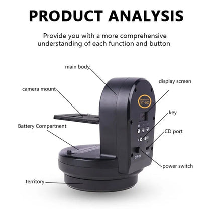 Desiontal YT-800 Cell Phone Camera Remote Control Gimbal 360 Rotation Panoramic Shooting Stabilizer(Standard)