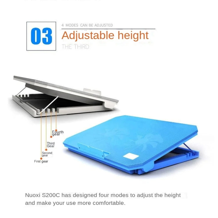 NUOXI S200C Laptop Silent Radiator Multi-level Adjustable Metal Bracket Base(Blue)