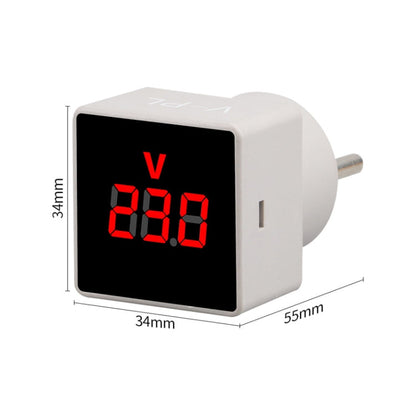 SINOTIMER V-PL Square Insert Type Household Digital AC Voltmeter EU Plug