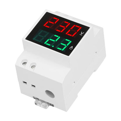 SINOTIMER SDM003-T Compteur de Tension et de Courant Monophasé AC Domestique à Double Affichage sur Rail DIN à 3 Chiffres