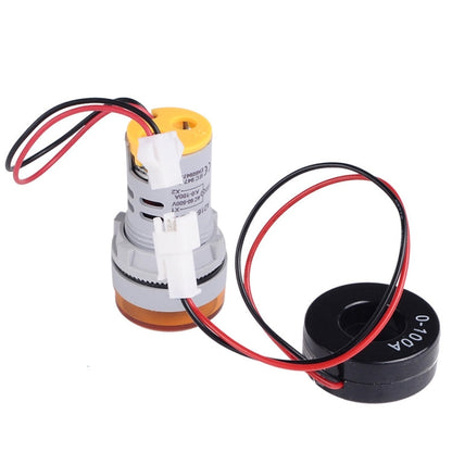 SINOTIMER ST16VA Round 22mm LED Digital Display AC Voltage Current Indicator AC 60-500V 0-100A(03 Blue)