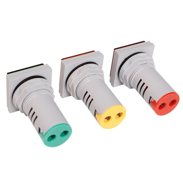 SINOTIMER ST17V AC Voltage Signal Indicator 22mm Square LED Digital Display Voltage Head AC 60-500V(03 Blue)