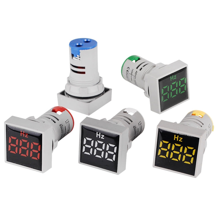 SINOTIMER ST17HZ 22mm Square LED Digital Display 50-75Hz AC Frequency Signal Indicator(01 Red)