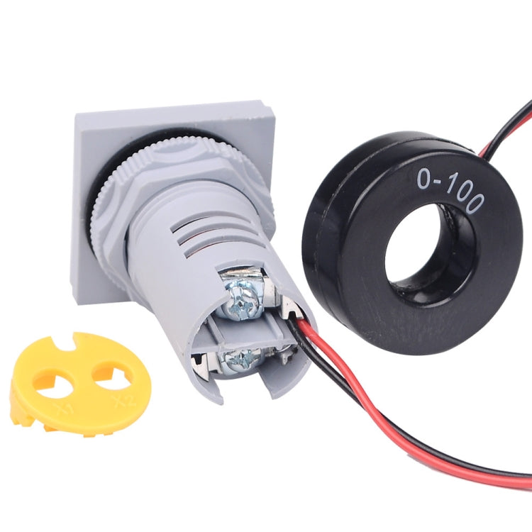 SINOTIMER ST17VAH 3 In 1 Square LED Digital Display AC Voltage Current Frequency Indicator 60-500V 0-100A 20-75Hz(03 Blue)