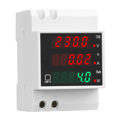 SINOTIMER SDM004 Compteur multifonction de détection de tension CA, de courant, de temps et de puissance sur rail DIN