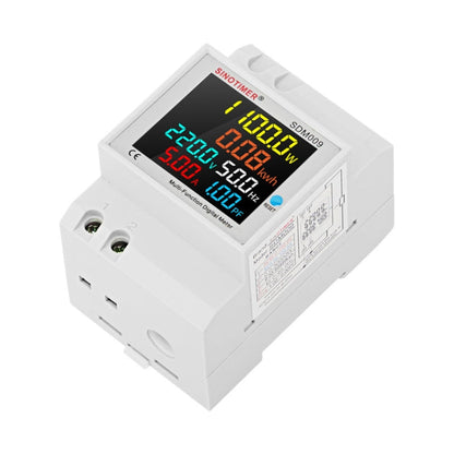 SINOTIMER SDM009 Din Rail Single-Phase Voltage Current Frequency Power Factor Electricity Multifunctional Meter, Model: AC250-450V Built-In