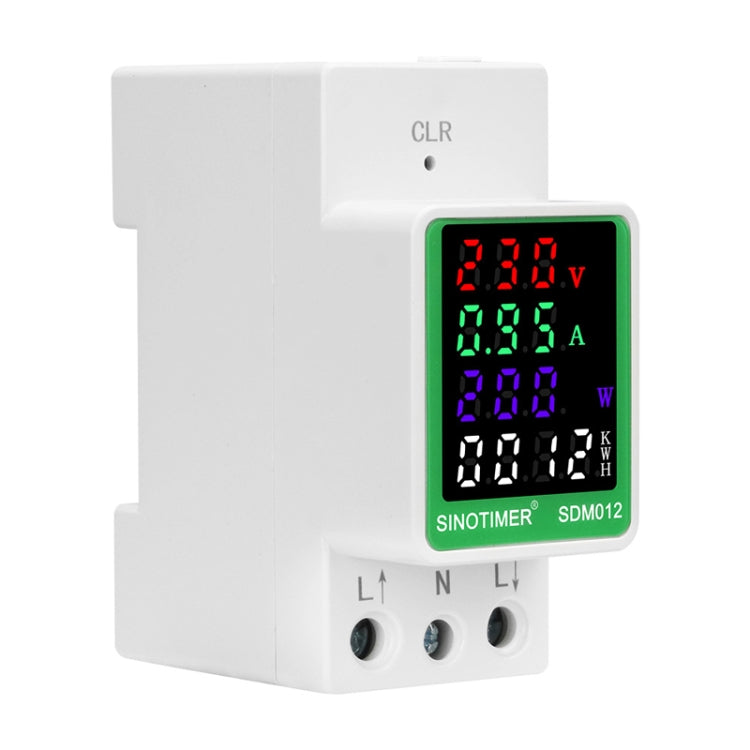 SINOTIMER DIN Rail AC Digital Display Current Voltage Power Electricity Multi-Function Tester, Model: SDM012-2