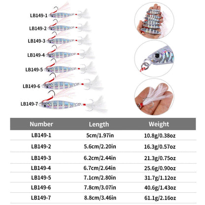 HENGJIA LB149 Slow Cranking Luminous Iron Plate Lead Fishing Bait Lua Naked Fake Bait, Size: 15g(Luminous)