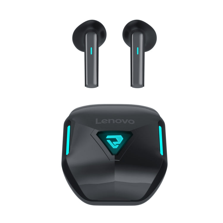 Écouteurs sans fil Bluetooth 5.3 Lenovo TG132, sans capteur, ultra-longue durée de vie, pour le sport, la musique et le jeu (noir)