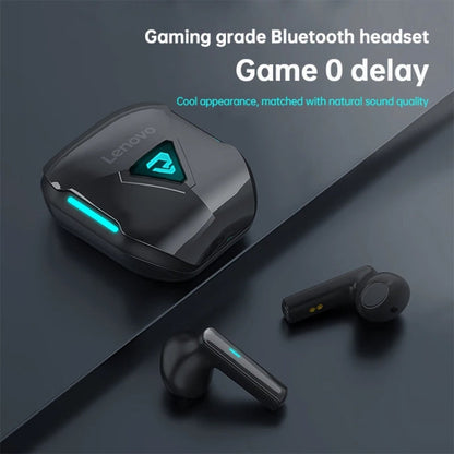 Écouteurs sans fil Bluetooth 5.3 Lenovo TG132, sans capteur, ultra-longue durée de vie, pour le sport, la musique et le jeu (noir)
