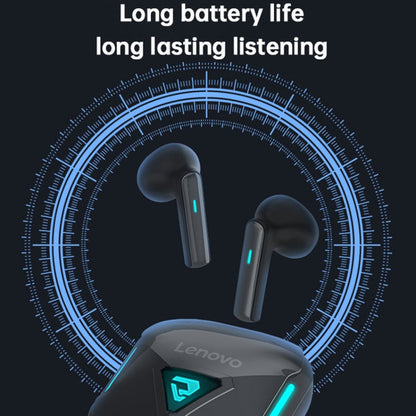 Écouteurs sans fil Bluetooth 5.3 Lenovo TG132, sans capteur, ultra-longue durée de vie, pour le sport, la musique et le jeu (noir)