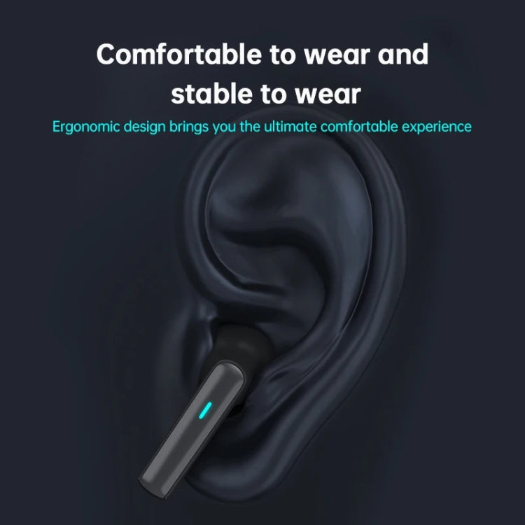 Écouteurs sans fil Bluetooth 5.3 Lenovo TG132, sans capteur, ultra-longue durée de vie, pour le sport, la musique et le jeu (noir)