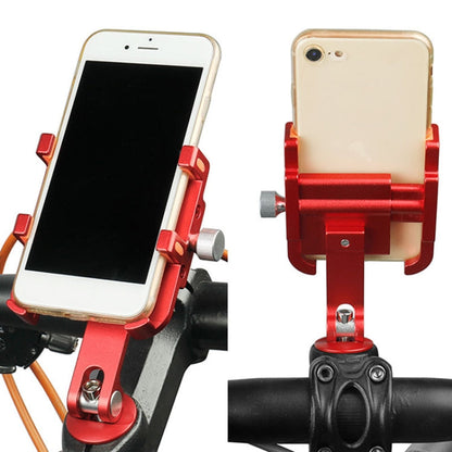 DEEMOUNT BG093B Road Bicycle Cell Phone Bracket 6 Claw Aluminum Handlebar Cover Fixed Navigation Holder(Red)