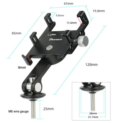 DEEMOUNT BG093B Road Bicycle Cell Phone Bracket 6 Claw Aluminum Handlebar Cover Fixed Navigation Holder(Red)