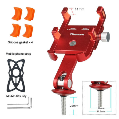 DEEMOUNT BG093B Road Bicycle Cell Phone Bracket 6 Claw Aluminum Handlebar Cover Fixed Navigation Holder(Red)