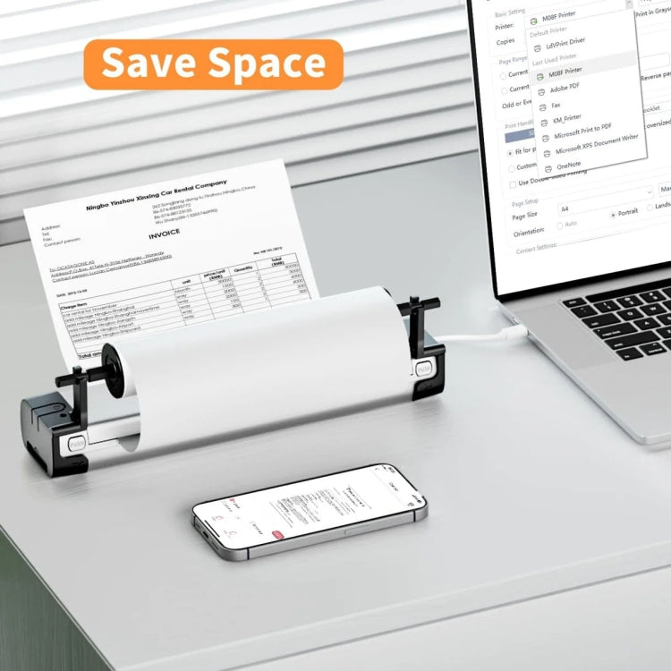 Phomemo 1 Roll Letter Thermal Paper  Use With M08F Printer Holder For M832/M833/M834/M835/P831/Q302 Printer