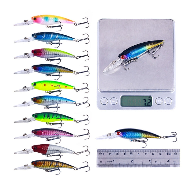 10colors /Set HENGJIA MI103 Diving Minnow Dummy Bait Biomimetic Lua Hard Lure, Size: 9.5cm 7.2g