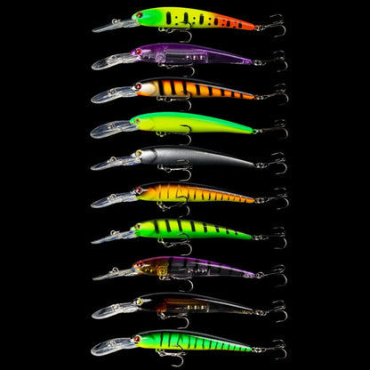 10colors /Set HENGJIA MI103 Diving Minnow Dummy Bait Biomimetic Lua Hard Lure, Size: 9.5cm 7.2g