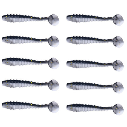 4,5 cm 10 pièces/paquet HENGJIA Ver Spaghetti Leurre Souple à Queue en T Leurre de Pêche Factice Spirale (Couleur 1)