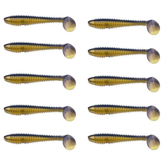 5.5cm 10pcs /Pack HENGJIA Spaghetti Worm Leurre Souple Queue en T Appâts de Pêche en Spirale (Couleur 2)
