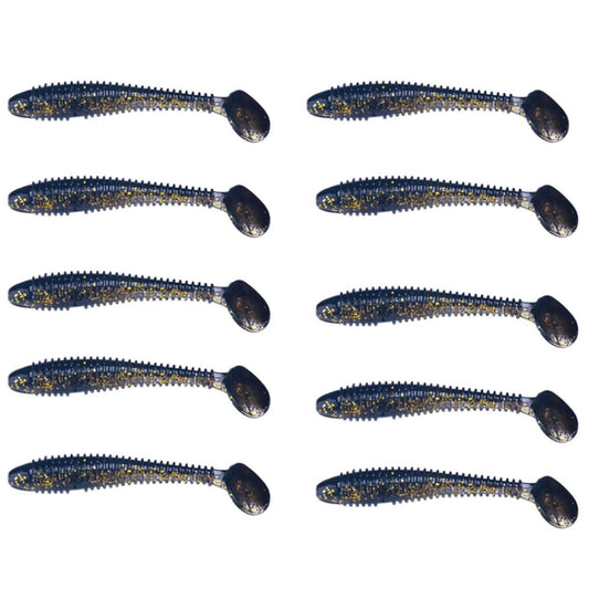 5,5 cm 10 pièces/paquet HENGJIA ver spaghetti queue en T appât souple leurres de pêche factices en spirale (couleur 5)