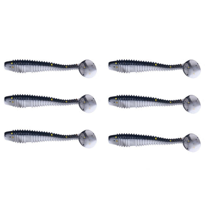 7.5cm 6pcs /Paquet HENGJIA Ver Spaghetti T-Queue Leurre Souple Spirale Pêche Leurre Souple (Couleur 1)