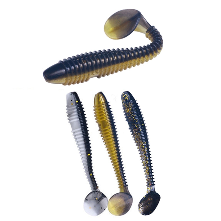 5.5cm 10pcs /Pack HENGJIA Spaghetti Worm T-Tail Soft Bait Spiral Fishing Dummy Lures(Color 1)