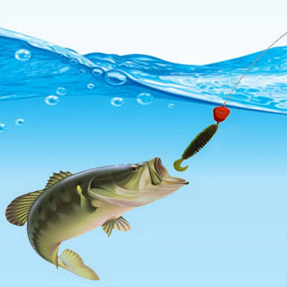 5.5cm 10pcs /Pack HENGJIA Spaghetti Worm T-Tail Soft Bait Spiral Fishing Dummy Lures(Color 5)