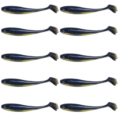 7.5cm 10pcs /Pack HENGJIA T-Tail Soft Dummy Bait Freshwater Fishing Lures(Color 1)