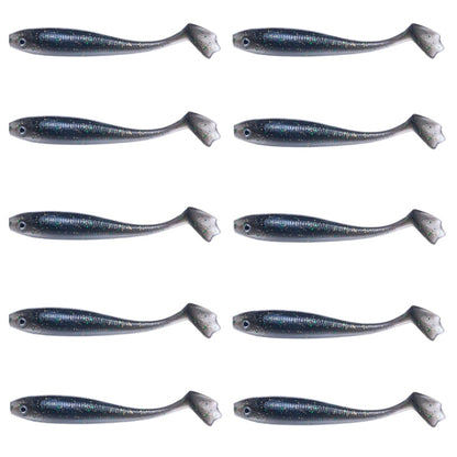 7.5cm 10pcs /Pack HENGJIA T-Tail Soft Dummy Bait Freshwater Fishing Lures(Color 6)