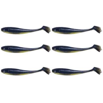 10.5cm 6pcs /Pack HENGJIA T-Tail Soft Dummy Bait Freshwater Fishing Lures(Color 1)