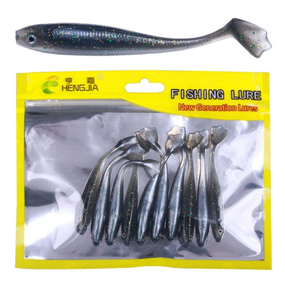 7.5cm 10pcs /Pack HENGJIA T-Tail Soft Dummy Bait Freshwater Fishing Lures(Color 1)
