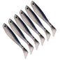 Lot de 6 leurres souples HENGJIA en forme de T pour la pêche en eau douce, taille : 10 cm 5,3 g (couleur 1)
