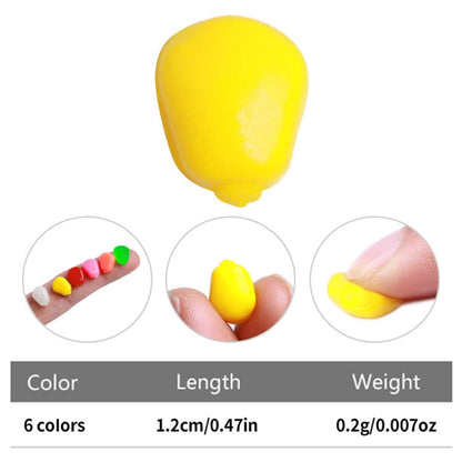 50pcs /Paquet HENGJIA SO183 Appât Souple Flottant en Maïs, Leurre de Pêche en Plastique (Rouge)