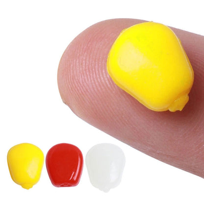 50pcs /Paquet HENGJIA SO183 Appât Souple Flottant en Maïs, Leurre de Pêche en Plastique (Rouge)
