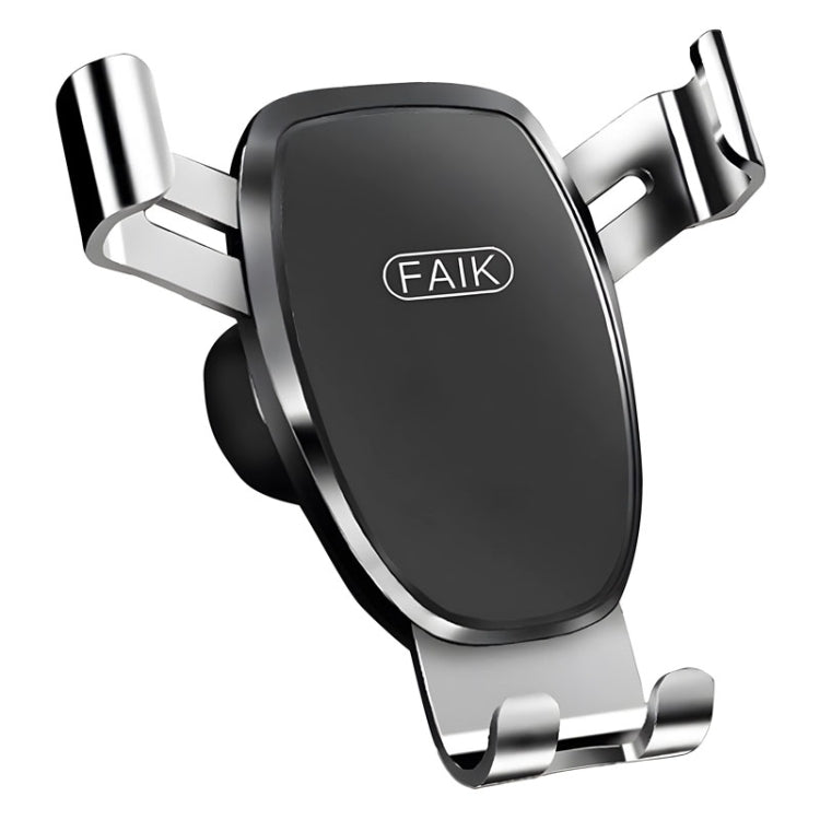 FAIK Car Cell Phone Holder Air Vent Triangle Gravity Sensor Car Phone Bracket, Color: Silver Frosted Model
