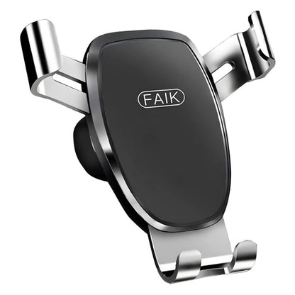 FAIK Car Cell Phone Holder Air Vent Triangle Gravity Sensor Car Phone Bracket, Color: Silver Frosted Model