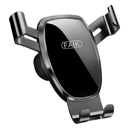 FAIK Car Cell Phone Holder Air Vent Triangle Gravity Sensor Car Phone Bracket, Color: Black Mirror Model