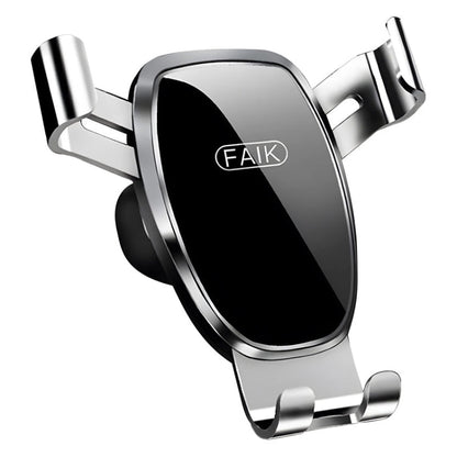 FAIK Car Cell Phone Holder Air Vent Triangle Gravity Sensor Car Phone Bracket, Color: Silve Mirror Model