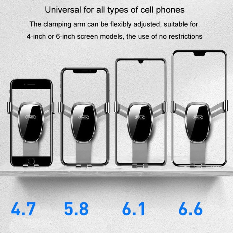 FAIK Car Cell Phone Holder Air Vent Triangle Gravity Sensor Car Phone Bracket, Color: Silve Mirror Model
