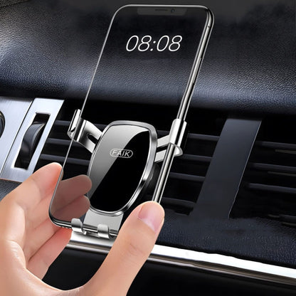 FAIK Car Cell Phone Holder Air Vent Triangle Gravity Sensor Car Phone Bracket, Color: Silve Mirror Model