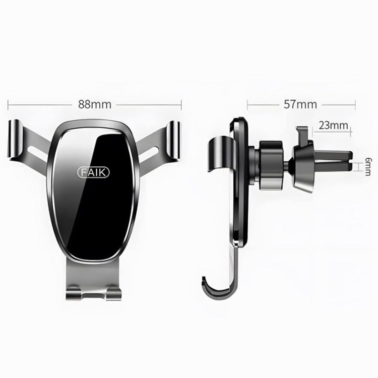 FAIK Car Cell Phone Holder Air Vent Triangle Gravity Sensor Car Phone Bracket, Color: Black Mirror Model