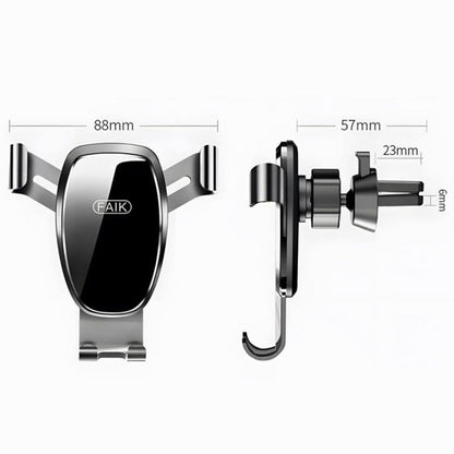FAIK Car Cell Phone Holder Air Vent Triangle Gravity Sensor Car Phone Bracket, Color: Black Mirror Model