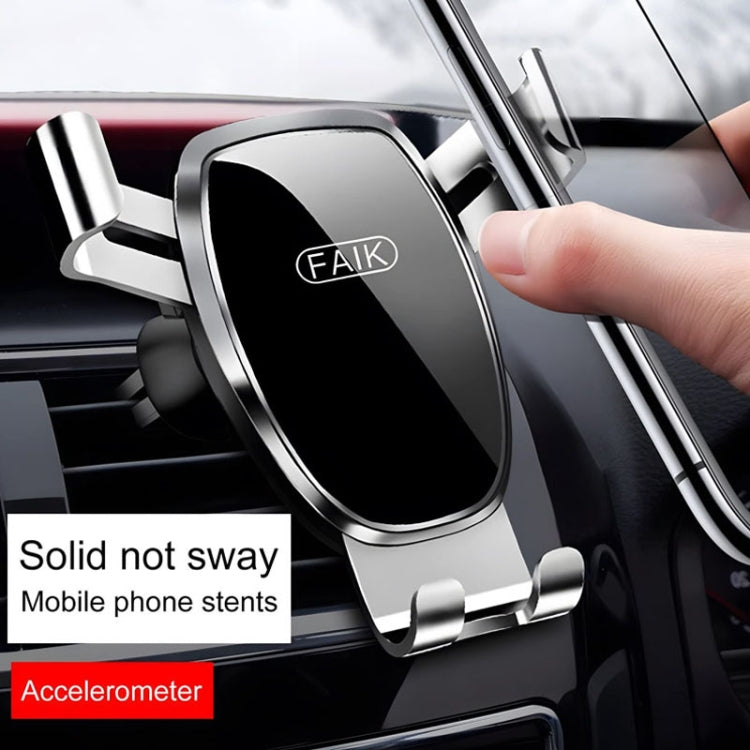 FAIK Car Cell Phone Holder Air Vent Triangle Gravity Sensor Car Phone Bracket, Color: Silve Mirror Model